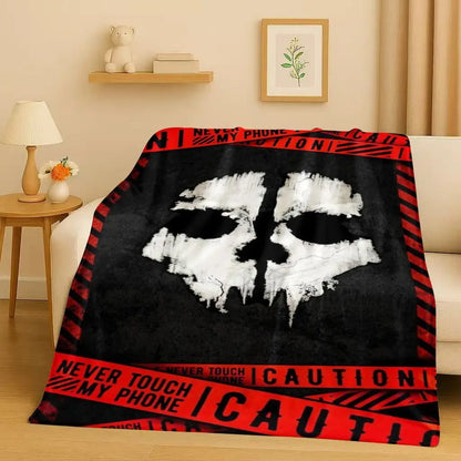 Classic Gun Game Call of Duty COD Ghost Simon Flannel Blanket,Ultra Soft Warm Plush Throw for Home Bedroom Bed Sofa Cover Kid