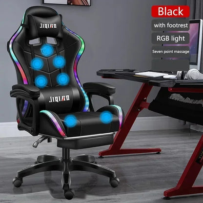 Ergonomic swivel chair Massage Recliner gamer chairs High quality gaming chair RGB light office chair gamer computer