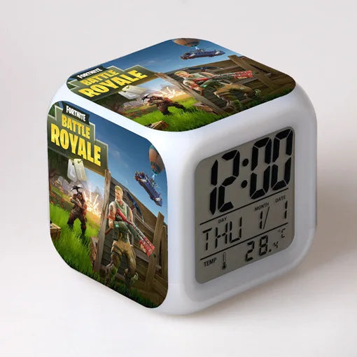 Fortnite Alarm Clock Cute Fashion Cartoon Personalized Creative Kawaii Minimalist LED Alarm Clock Gift for Friends' Birthday