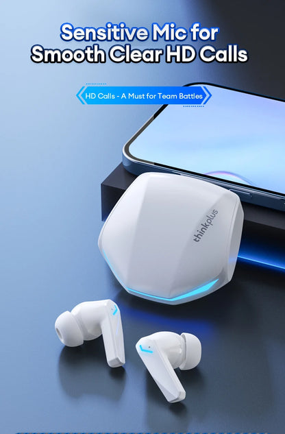Auriculares sem fios Lenovo GM2 Pro TWS Bluetooth 5.3 – Auriculares HD com controlo tátil e microfone, auscultadores desportivos à prova de água