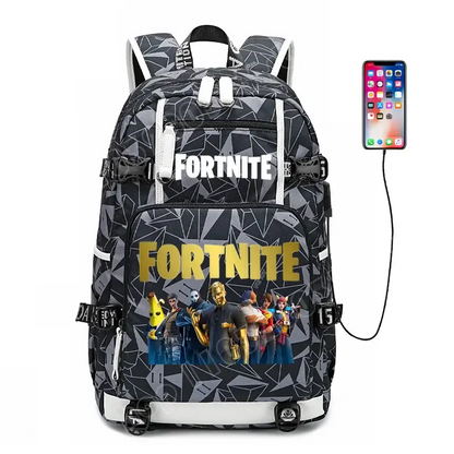 Fortnite Game Print Student Backpack Boys Girls Large Capacity School Bag Waterproof Lightweight Durable Bookbag Birthday Gift