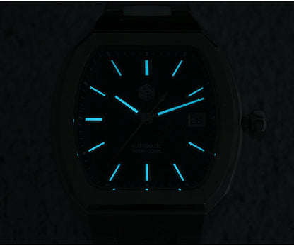 San Martin 39.5mm Tonneau Luxury Men Watch Mineral Dial Casual Sports PT5000 SW200 Automatic Mechanical Sapphire Luminous SN0145