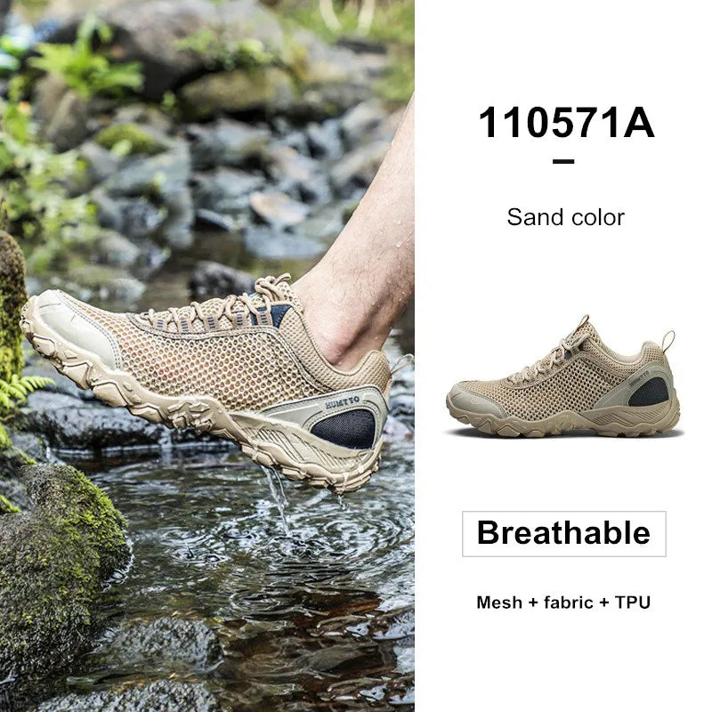 Humtto usnjeni pohodniški čevlji, odporni na obrabo, športni čevlji za moške za zunanje aktivnosti, čevlji z vezalkami za moške, za plezanje, treking in lov