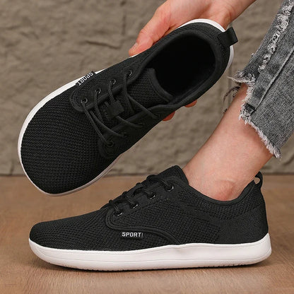 Pantofi fără toc pentru femei, din plasă moale, potriviți pentru călătorii, cu talpă lată, ușori, cu susținere, pantofi sport pentru fitness și timp liber pentru bărbați