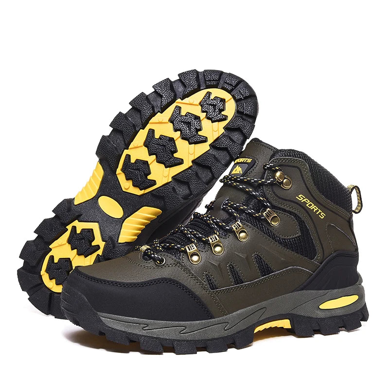 Botas de montaña impermeables para exterior, para hombre y mujer, para primavera y otoño, resistentes al desgaste, para deportes de montaña y caza.