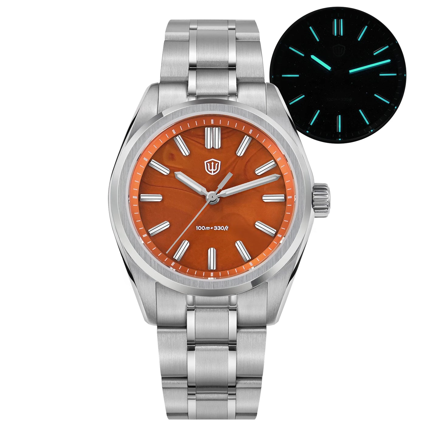Watchdives New WD0003B ‌Aventurine Dial Watch VH31 Quartz Movement Sapphire Crystal Luminous 100m Waterproof 36mm Vintage Watch