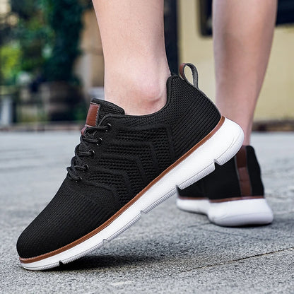 Casual Sneaker Shoes Breathable Men's Walking Mesh Soft Sole Outdoor Anti Slip Travel Comfortable Running Shoes Tenis Masculino