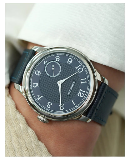 FARASUTE NEW Machinery Men Watch Salmon Dial St17 Manual Mechanical Watch Small Second Vintage Bonklip Bracelet