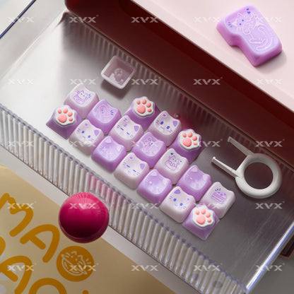 XVX 148 Keys Cat Theme Keycaps MAO Profile Key Cap Korean Glossy Cute Keycap for Keyboard 61 64 68 78 87 96 98 104 108
