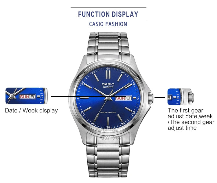 Casio watch men simple Week Calendar Waterproof quartz men watch Business Casual Style