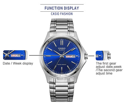 Casio watch men simple Week Calendar Waterproof quartz men watch Business Casual Style