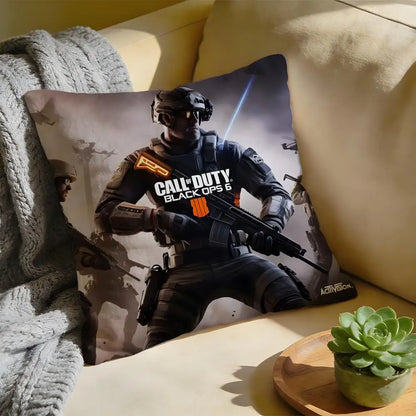 Cushion Cover Washed Linen Soft Breathable Decorative Case for Sofa Home Pillow cover Game C-Call of D-Duty Black Ops
