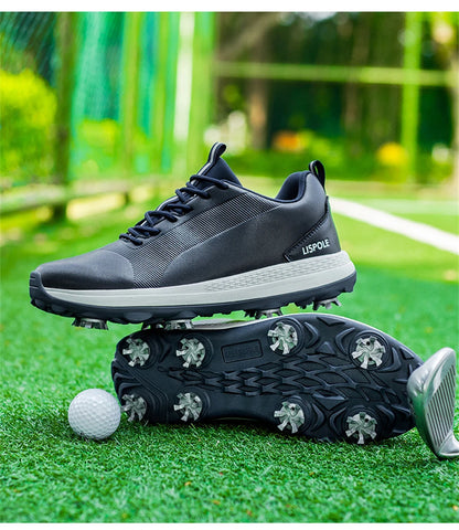 Lersure golfski čevlji za moške, vodoodporni golfski čevlji s špicami, profesionalna protizdrsna golfska obutev, športni copati, luksuzni športni čevlji