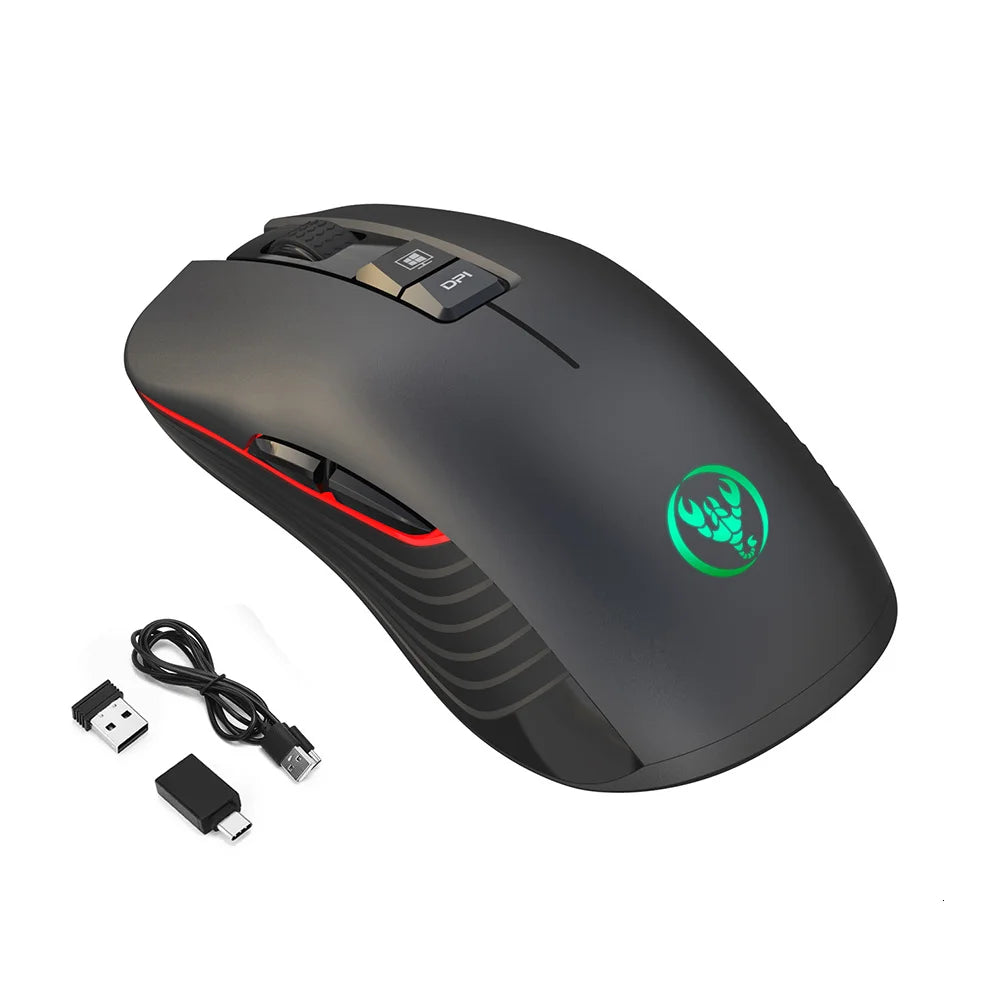 2.4G USB-C Wireless Mouse Rechargeable Gaming Mouse 3600DPI 7 Button Type-c Mute Mice for Macbook Laptop PC Game Mouse Computer
