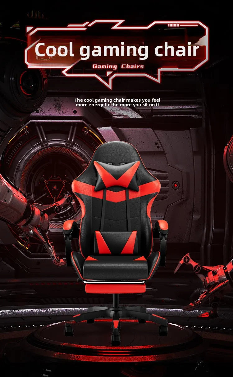 Cadeira Gaming Ergonómica para Secretária, Cadeira Gaming Reclinável para Escritório em Casa com Apoio Lombar para Sessões Prolongadas