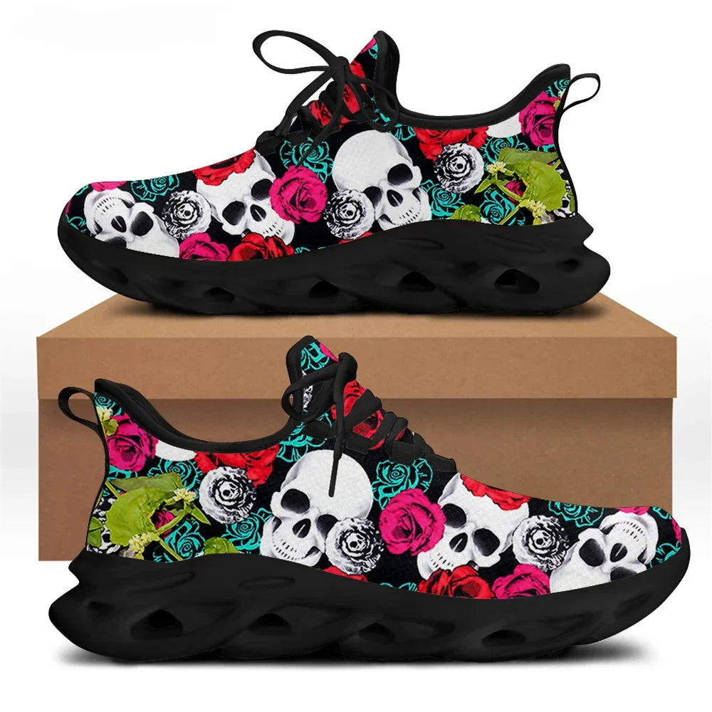 Printemps chaussures plates hommes chaussures Cool Punk crâne conception décontracté hommes baskets été garçons à lacets chaussures de marche Zapatillas