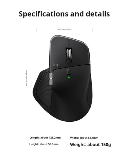 Ratón inalámbrico Bluetooth ergonómico Logitech MX Master 4 con retroalimentación háptica, anillo de acciones, MagSpeed, 8000 DPI y batería de 70 días