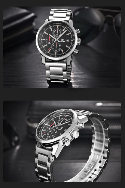 Montre pour homme BENYAR 5102 – Chronographe sportif de luxe à quartz, accessoire de mode d'une grande marque
