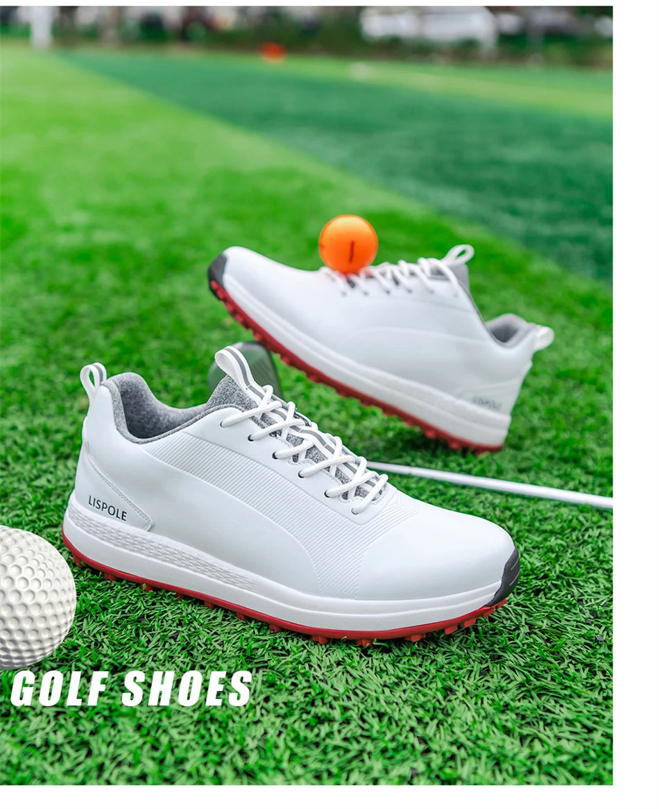 Lersure golfski čevlji za moške, vodoodporni golfski čevlji s špicami, profesionalna protizdrsna golfska obutev, športni copati, luksuzni športni čevlji