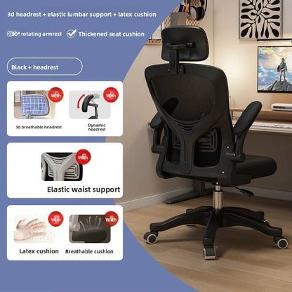 Ergonomisk gamingstol för studentrum och kontor, bekväm datorstol för långa pass vid skrivbordet, bekväm gamingstol