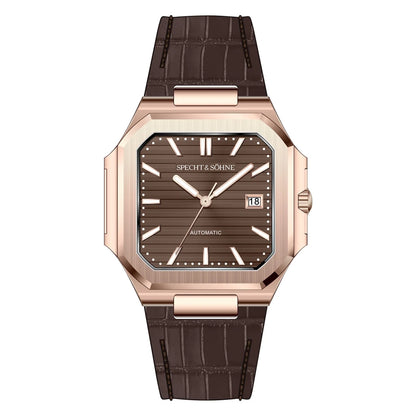 2025 Specht & Söhne Men's Classic Cubic Automatic Mechanical Watch 50M Waterproof Luminous Sapphire Crystal Reloj Hombre 41MM