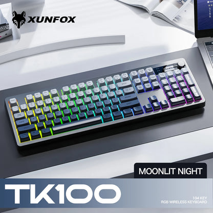 XUNFOX TK100 Wireless 2.4 Keyboard Bluetooth Dual-Mode Game Silent Office Notebook Universal Keyboard