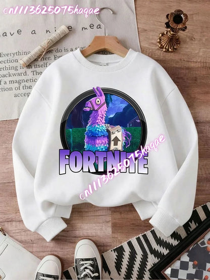 New Fortnite Kids Sweatshirts Cartoon Game Character Printed Hoodie Autumn Casual Children Tops Winter Baby Boys Clothing
