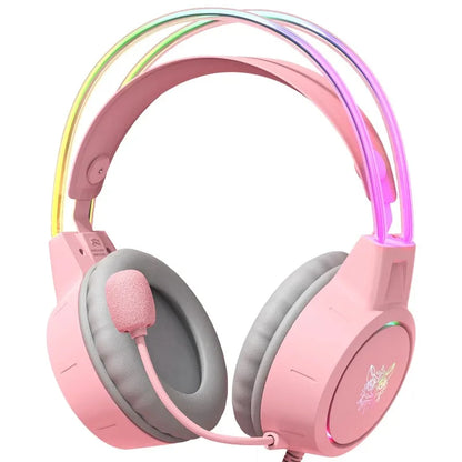 Casque de jeu ONIKUMA X15PRO, haut-parleurs de 50 mm, connexion filaire, éclairage RGB, microphone à réduction de bruit, son stéréo, pour PC, PS4, Xbox et Switch.