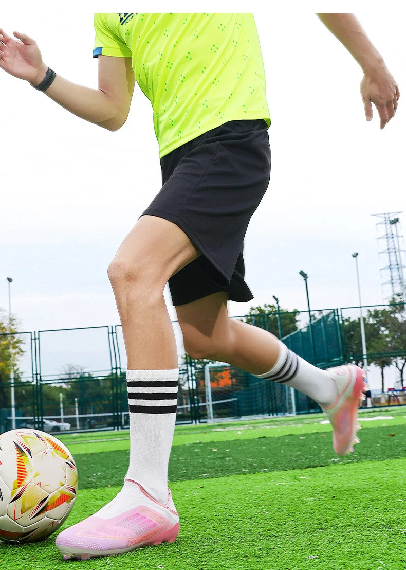 Men's Football Boots Futsal Ultralight Soccer Shoes Training TF Match Long Spikes Breathable Indoor Sneakers Cleats Drop Shipping
