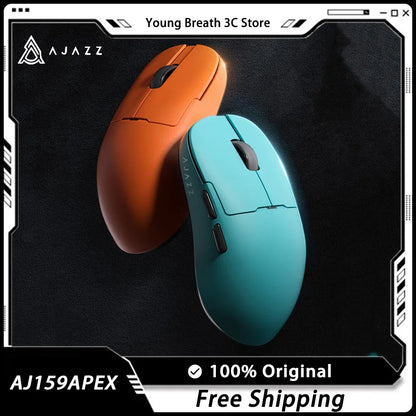 Rato Gaming Sem Fios AJAZZ AJ159 APEX Tri-Mode 8K, Sensor PAW3950 de Baixa Latência, Base de Carregamento, Personalizável, Leve, para PC Gamer