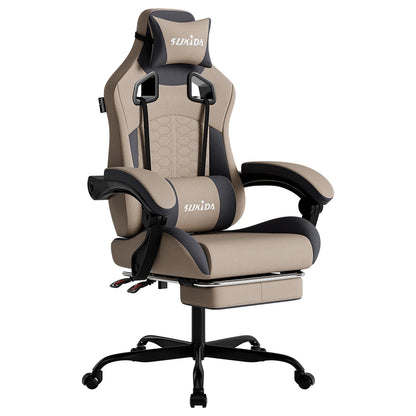 SUKIDA Ergonomic Racing Gaming Chair Adjustable Swivel with Headrest and Lumbar Support for Office and Gaming