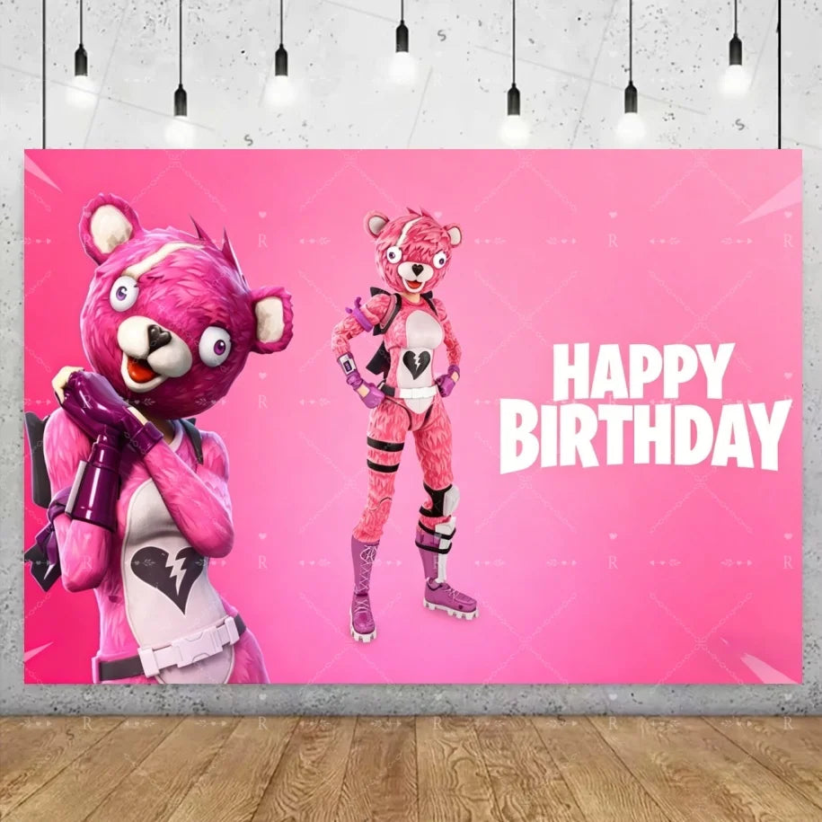 Fortnite Game Theme Birthday Party Decoration Background Fortnite Gamer Banner Boys Girls Photography Supplies Backdrop Kid Gift