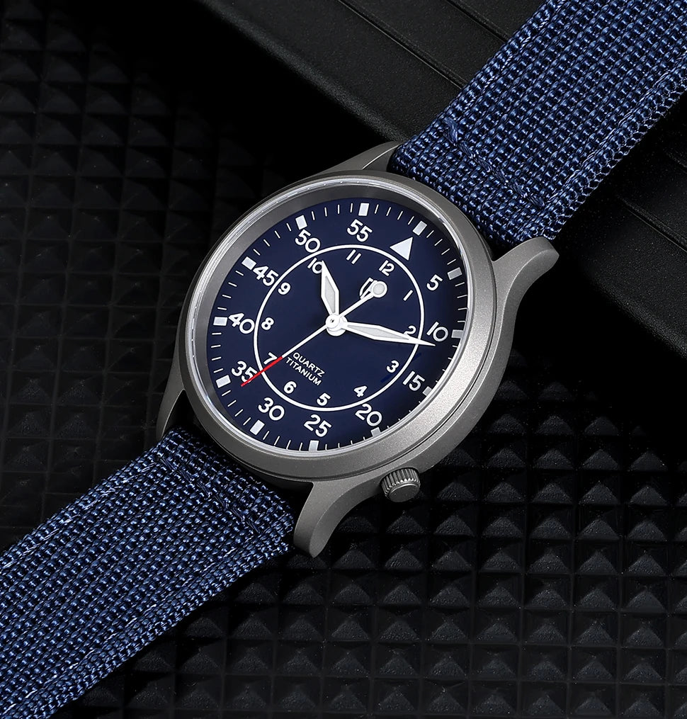 BERNY Titanium Men Quartz Watch AR Coating Sapphire Fashion Wristwatch Luminous VH31 Ultra-thin Wristwatch Waterproof 5ATM Watch