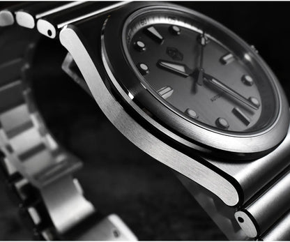 San Martin 40mm Men Sports Watch SS Brushed Dial Integrated Bracelet Miyota 90S5 Original Design Automatic Mechanical SN0149