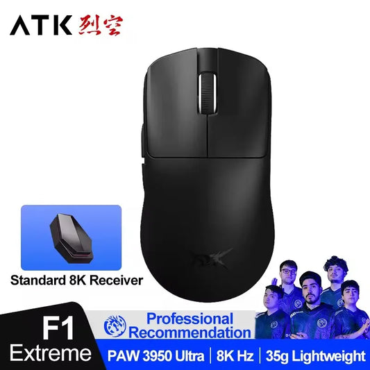 Mouse de gaming wireless ATK BlazingSky F1 Extreme PAW3950 Ultra Dual-Mode 8000Hz 35g, ușor, pentru e-sports FPS