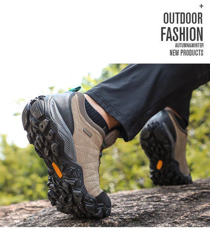 HUMTTO planinarske cipele za muškarce, luksuzne dizajnerske zimske tenisice za penjanje i trekking, kožne outdoor sportske radne muške cipele 110282A