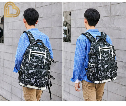 Ultima Knight F-Fortnited Battle Royale Rucksack mit USB-Ladeanschluss, Anime-Figuren und Studienfach für Schreibwaren für Schüler