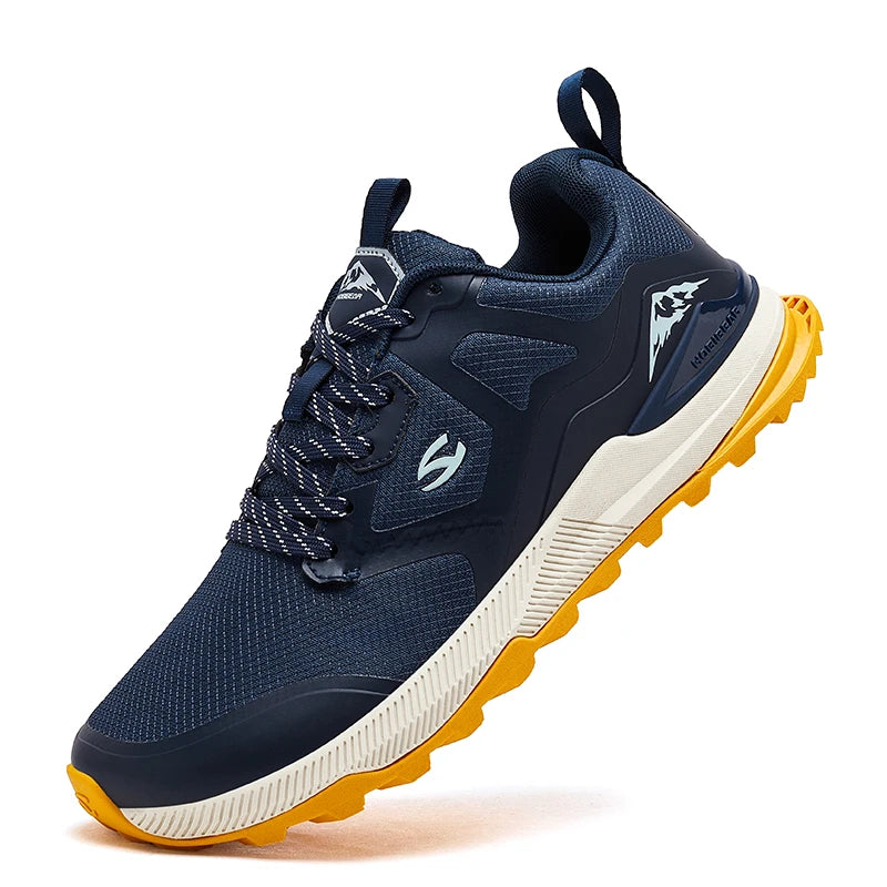 HOBIBEAR Unisex Hiking Sneakers Lace-Up Walking Shoes Outdoor Travel Artificial Leather Sneakers