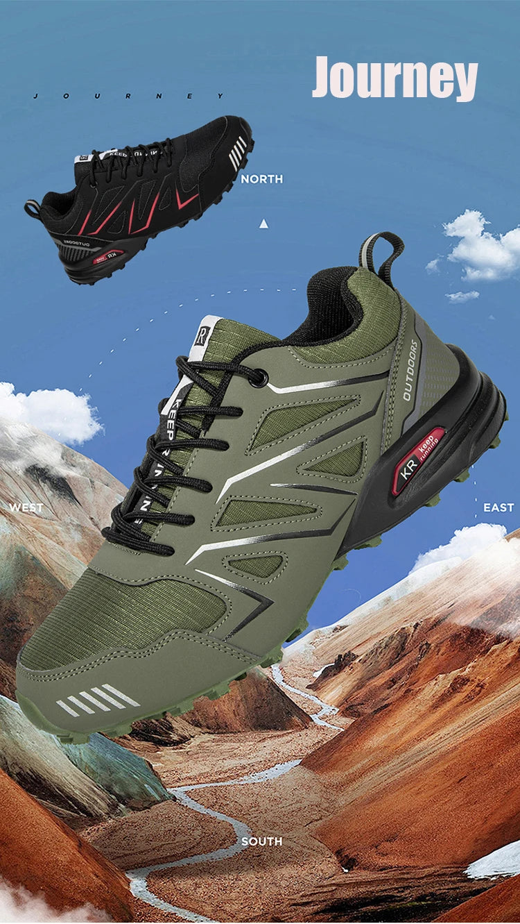Men's Hiking Shoes Waterproof All-Terrain Outdoor Sneakers Non-Slip for Trekking Camping Tactical Training Outdoor Cycling