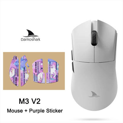 Mouse de gaming Darmoshark M3 V2 Double 8K, wireless, tri-mode, 26K DPI, senzor PAW3395, mouse macro pentru gaming, pentru mâini mari, computer, laptop și PC