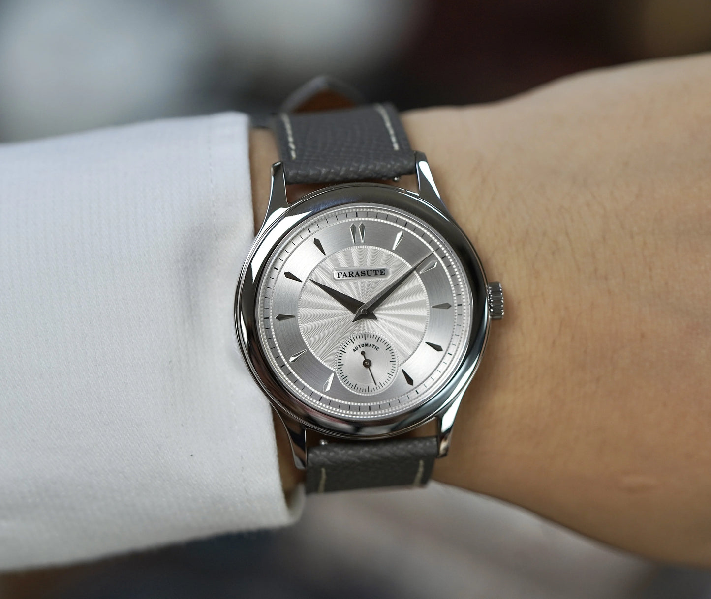FARASUTE Luxury Mechanical Watch 316L Stainless Steel Case Hangzhou Customized Movement Small Second Hand Dial Men's Watch Gift