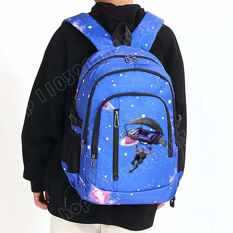 Fortnite Starry Sky Backpack Large Capacity Waterproof Laptop Bag Game Character Print Student Pack Boys and Girls Back to School Bag