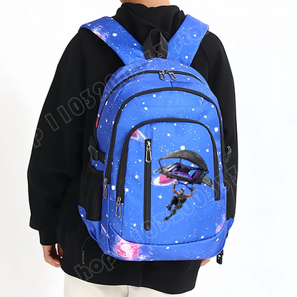 Fortnite Starry Sky Backpack Large Capacity Waterproof Laptop Bag Game Character Print Student Pack Boys and Girls Back to School Bag