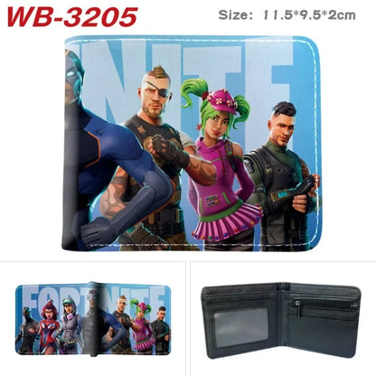 Fortnite Wallets for Kids Anime Fortnite Wallet Cartoon Card Holder Bag Leather Short Purse Fashion Folded Purses Boys Gift