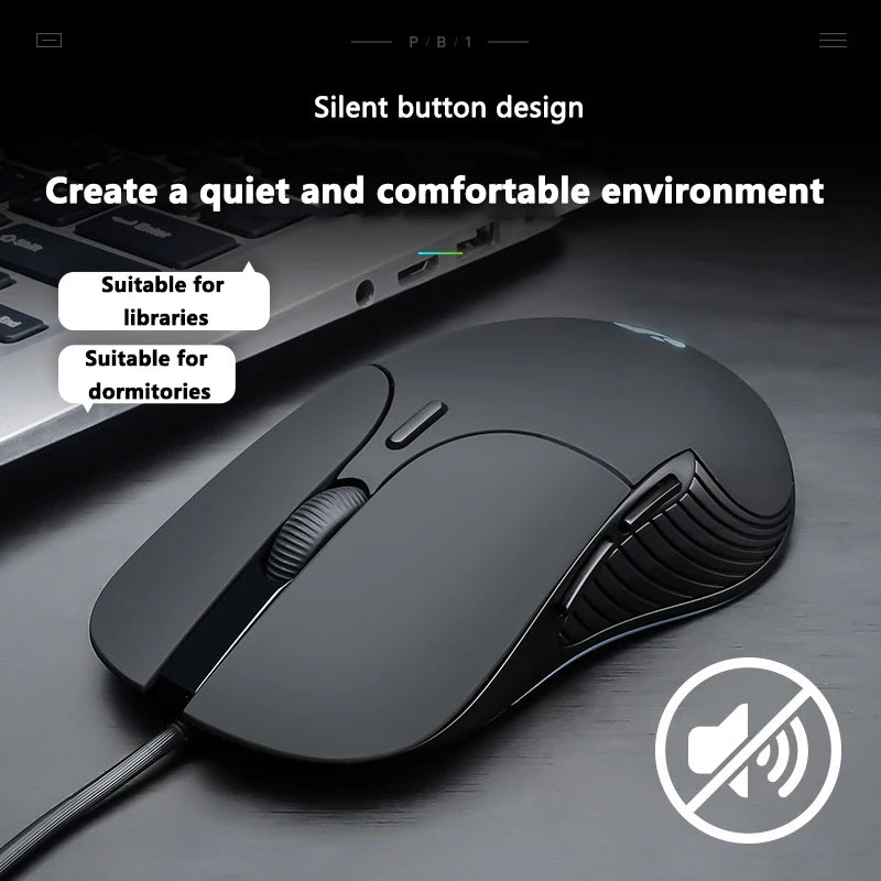 INPHIC B1 USB Wired Mouse, Silent Office Gaming Mouse for PC and Laptops