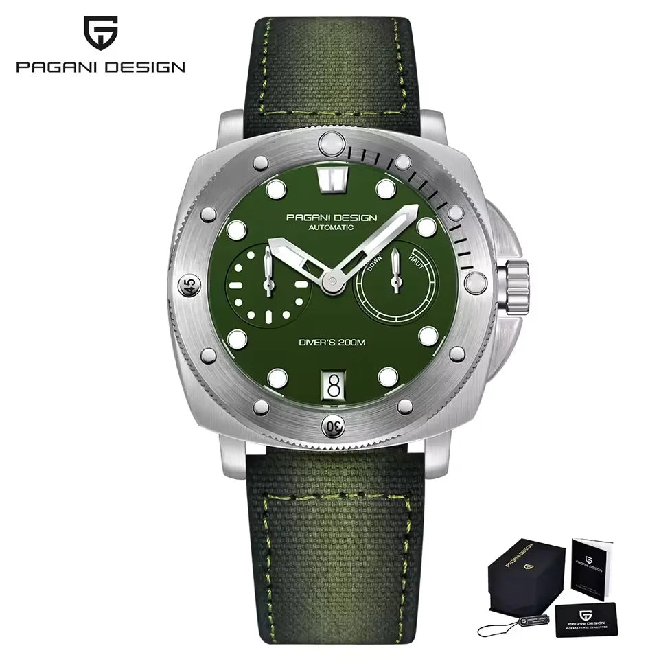 PAGANI DESIGN Men's Watches New Diver Automatic Mechanical Watch Sapphire Stainless Steel Sport 20 Bar Clock