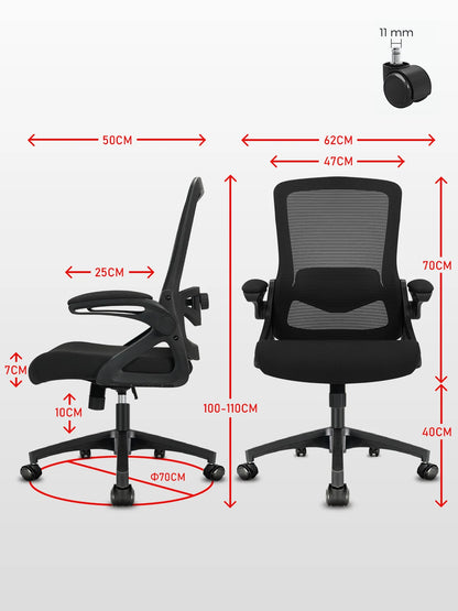 Milacyee Office Chair Ergonomic Desk Chair with 90° Flip-up Armrest Lumbar Support, Height Adjustable Chair.