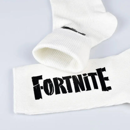 FORTNITE Sportsocken Sommer Schwarz Weiß Atmungsaktive Low-Cut-Socken No-Show Baumwolle Weiche Sport- und Freizeitsocken Kurz