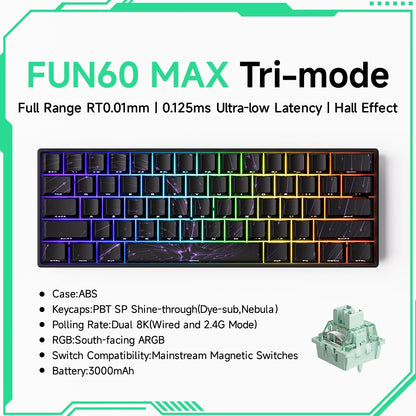 Akko MonsGeek FUN60 PRO&MAX HE Machanical Keyboard Magnetic Switch 60%  Gaming Keyboard Rapid Trigger 8K Custom Keyboard
