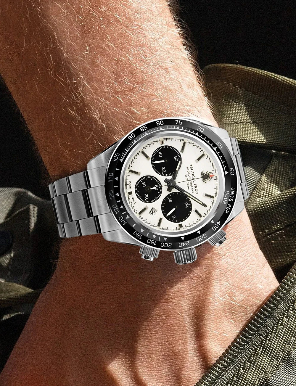 Tactical Frog Quartz Watch VS75 Solar Chronograph Sapphire 200m Waterproof Luxury Watch Luminous Quartz Movement 41mm Mens Watch